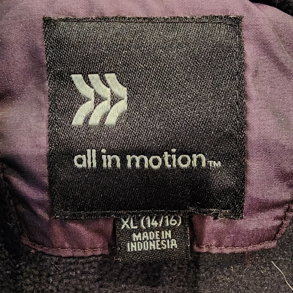 All In Motion Girls Hooded Purple Puffer Jacket Size XL 14/16